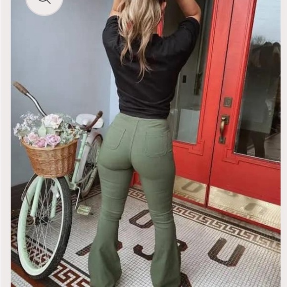 JC & JQ Olive Stretch Flair Size 2-4 - Picture 4 of 5